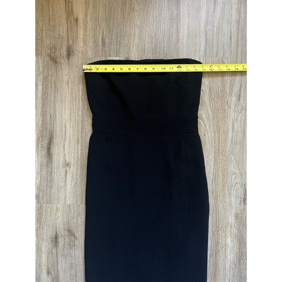 J. Crew Strapless Black Textured Wool Midi Dress Size 4 - Picture 3 of 7